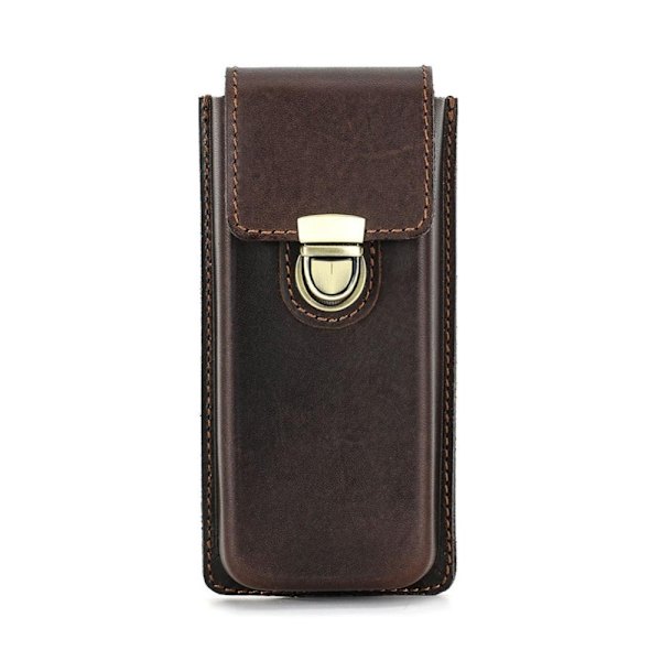 Penneetui i ægte læder Blyantpose KAFFE 3 PLACER 3 PLACER Coffee 3 Slots-3 Slots