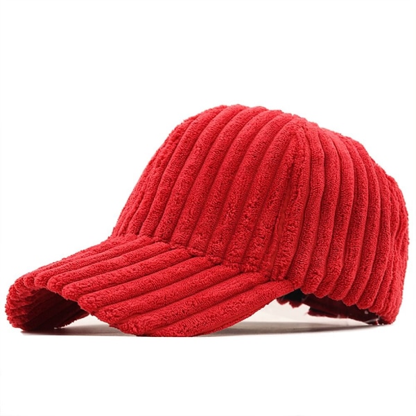 Corduroy baseballcaps vinterhatter RØD RED