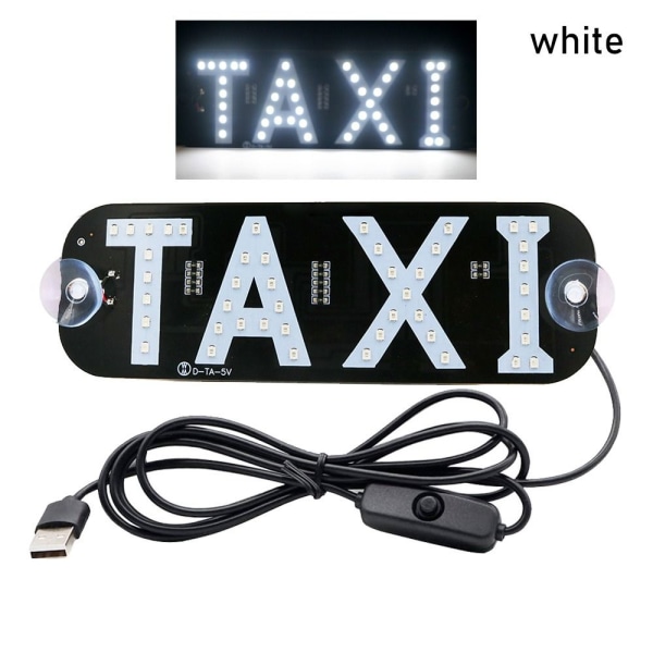 LED Taxi Lys Bil Signal Lampe HVID HVID white 7b5b | white | white | Fyndiq