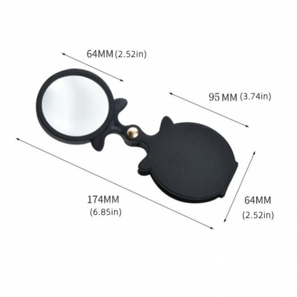Foldelup Forstørrelsesglas SORT Black