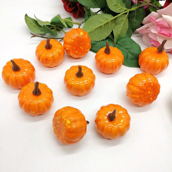 12ST Konstgjord pumpa Halloween dekorationer VIT White
