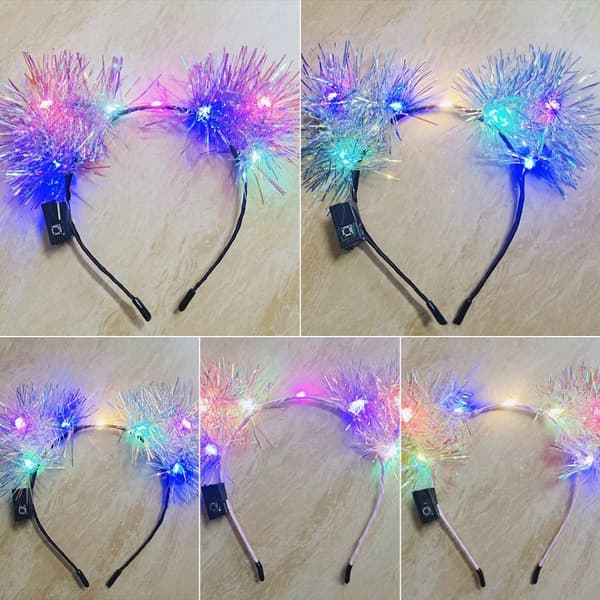 LED-farget kranskronehodebånd 2 2 2