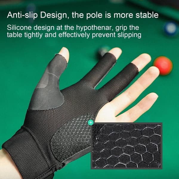 Snookerhandske Billardhandske SORT&GRÅ black&gray
