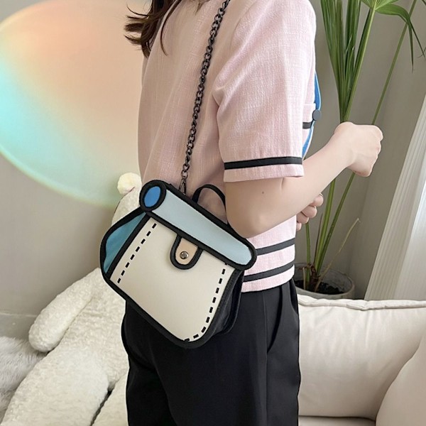 Kawaii Comic Handbags Girls Summer Japanin muoti 2D Crossbody Laukut Orange