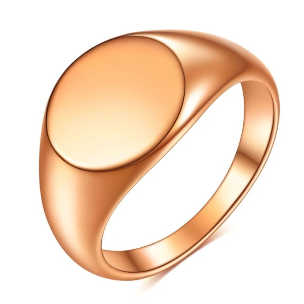 Kvinder Signetring Oval Bredde Ring GULD STØRRELSE 9 gold Size 9