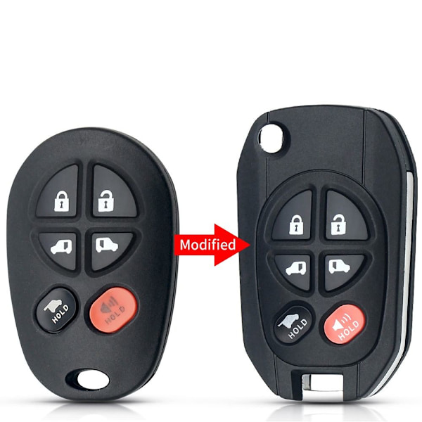 Ekstern bilnøkkelskall Bilnøkkelveske 6 KNAPPER 6 KNAPPER 6 Buttons
