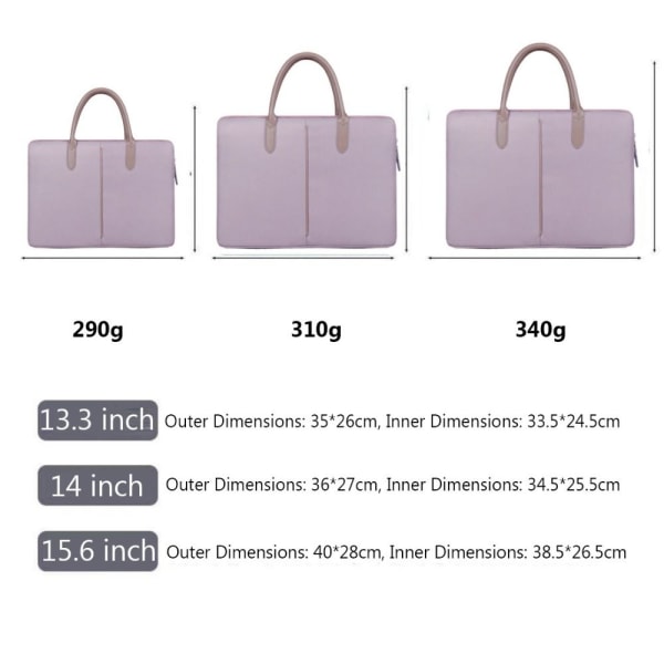 13 14 15 tommer håndtaske til bærbare computer tasker SORT 15,6 TOMM Black 15.6 inch