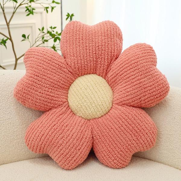 Pink Daisy Pillow Throw Tyyny VALKOINEN White