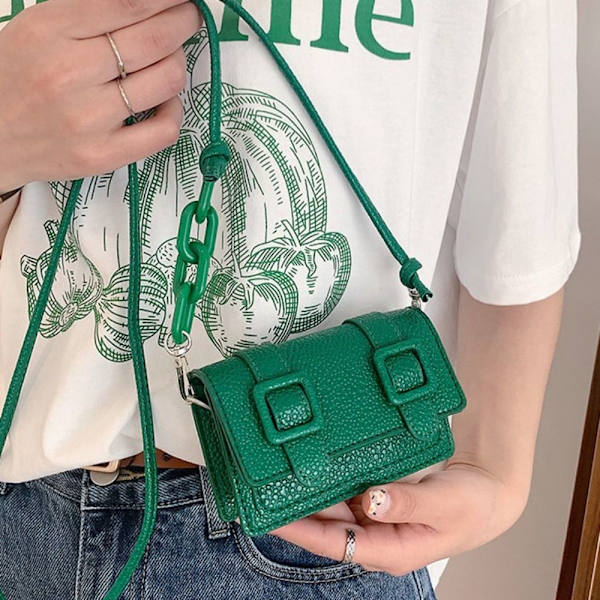 Mini Small Messenger Bag ketjukukkaro VIHREÄ green