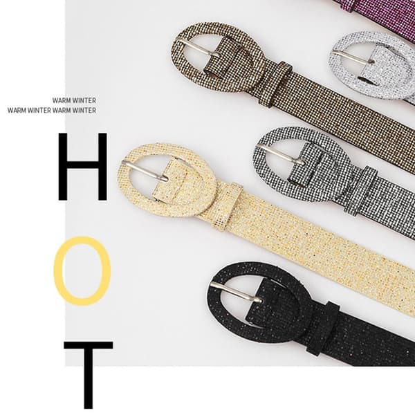 Shiny Sequins Belt Pin solki vyötärönauha HARMAA grey