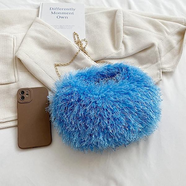 Pälshandväskor Crossbody-väska BLÅ blue