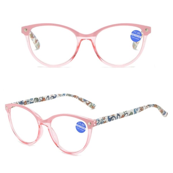 Anti-blått lys lesebriller Runde briller ROSA STYRKE Pink Strength 200