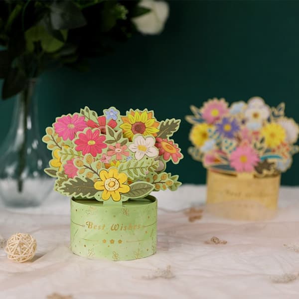 3D pop-up bukett papirblomster 2 2 2