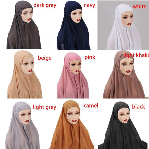 Muslim Hijab Turban Hat MØRKE GRÅ dark grey