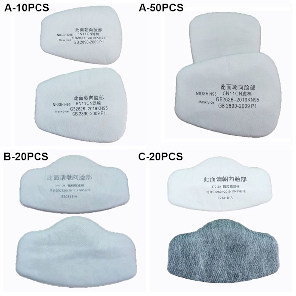 10/20/50 STK Støvtæt filter Bomuld Støvtætte puder C-20PCS C-20PCS