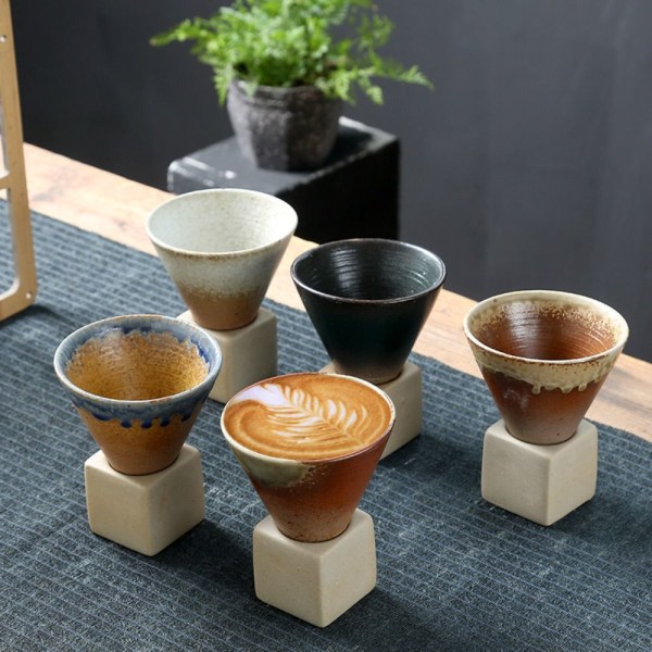 Keramisk kaffekopp Konisk tekopp GUL yellow