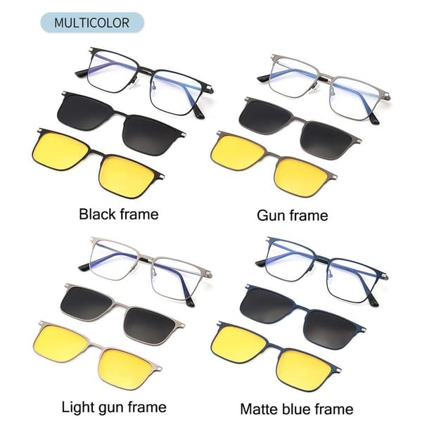3 i 1 briller sæt anti-blå lys briller MAT BLÅ FRAME Matte blue frame