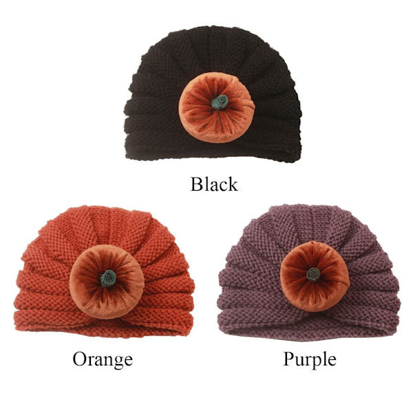 Infant Turban Baby Neulotut hatut MUSTA black