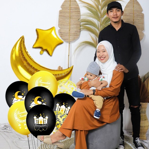 10 stk Eid Mubarak Ballonger Islam Muslim Party Dekor