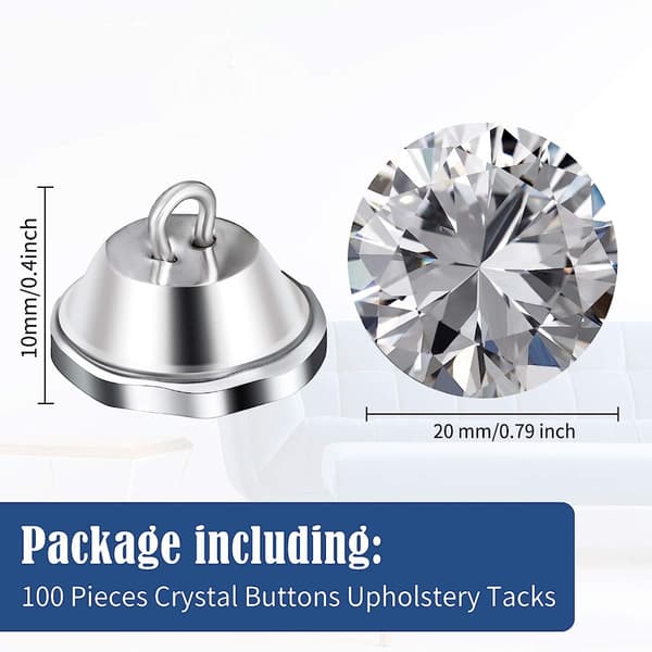 100 stk. Rhinestone Krystal Polstringsknapper Imitation Diamant