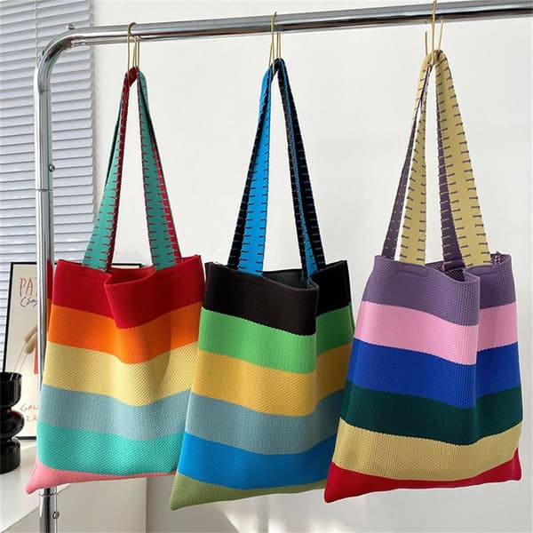 Knit Handbag Kangaskassi VILLA purple