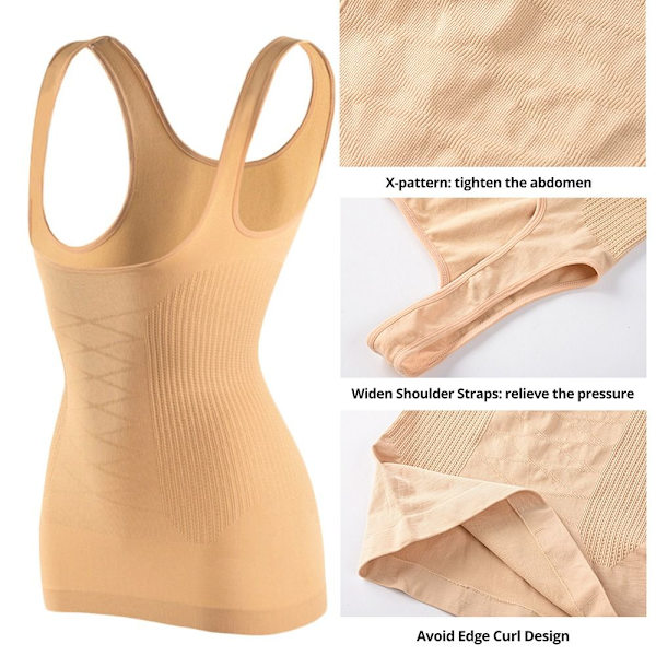 Bodysuit Shapewear Laihduttavat alusvaatteet NUDE L nude L