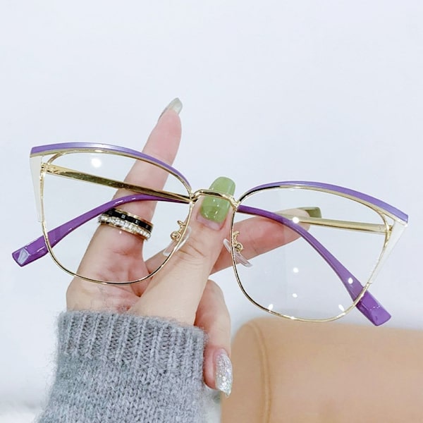 Anti-Blue Light Briller Runde Briller LILLA Purple