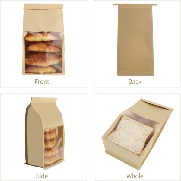 50 stk bakeposer med vindu kakeposer for pakking av godteri