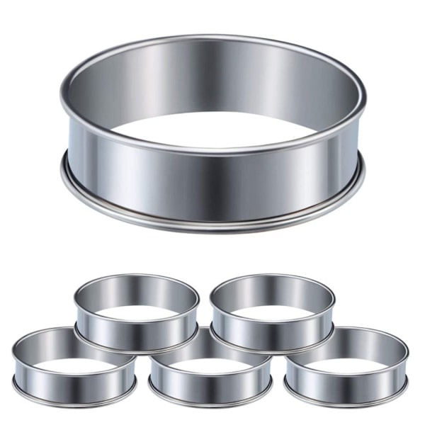 6 stk. Engelske Muffin Ring Sæt Multipurpose Rustfrit Stål Ring 6 pcs