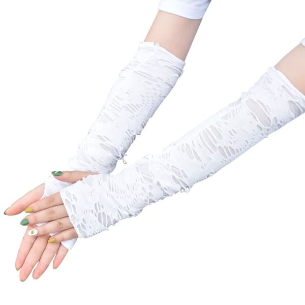 Lange Handsker Rock Handsker HVIDE white