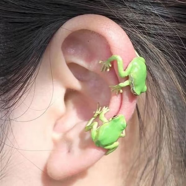 1 Par Frog Øreringe Animal Ear Studs STYLE 2-CLIP STYLE 2-CLIP Style 2-Clip