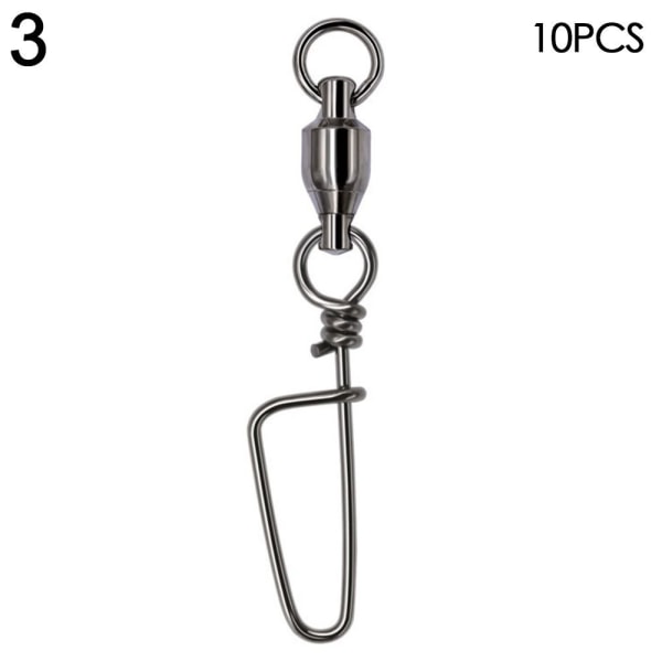 10 stk Fishing Snap Connector med Pin Rolling Swivel 3 3 3