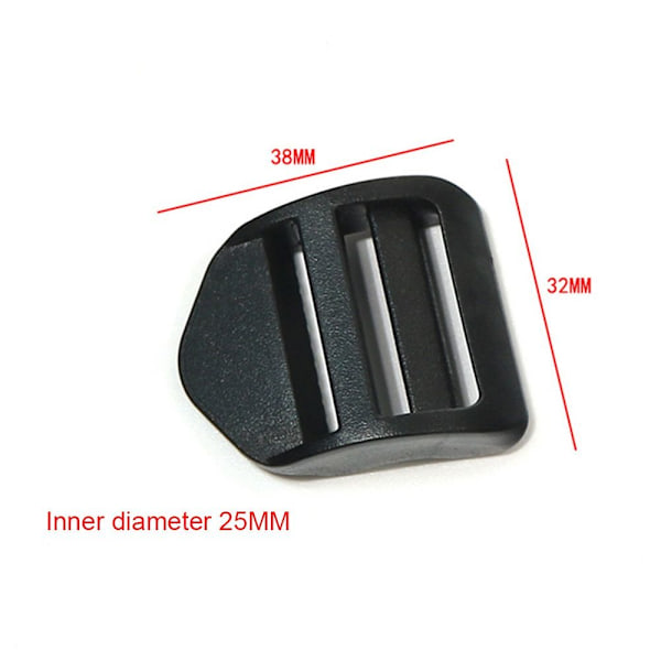 10 stk. Webbing strop Spænde Justerbar Skyder Fastener 41X30MM 41x30mm