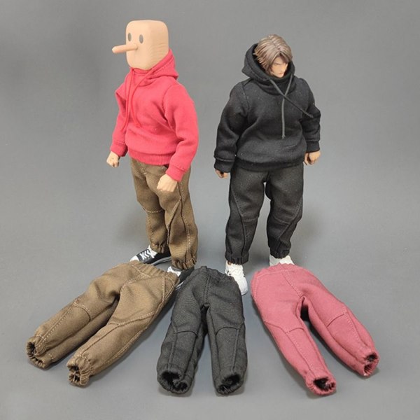 1/121/18 Miniatyr klær Soldat Casual Robe SVART BUKSE Black Pants-Pants