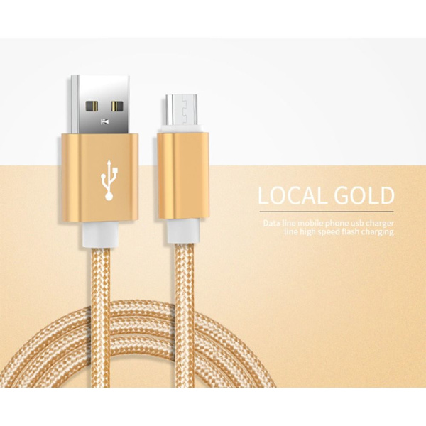 USB-C Led Type-C Ladekabel BLÅT 2 METER Blue 2 Meter