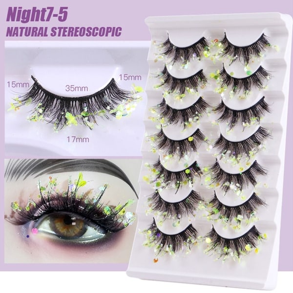 7 Par Glitter Lashes Night Luminous False Eyelashes NIGHT7-2 Night7-2