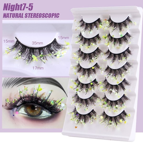 7 Par Glitter Lashes Night Luminous False Eyelashes NIGHT7-3 Night7-3