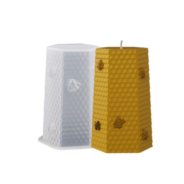 3D Bee Honeycomb stearinlysform 02 02 02
