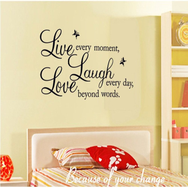 Veggdekor Veggklistremerke Live Laugh Love