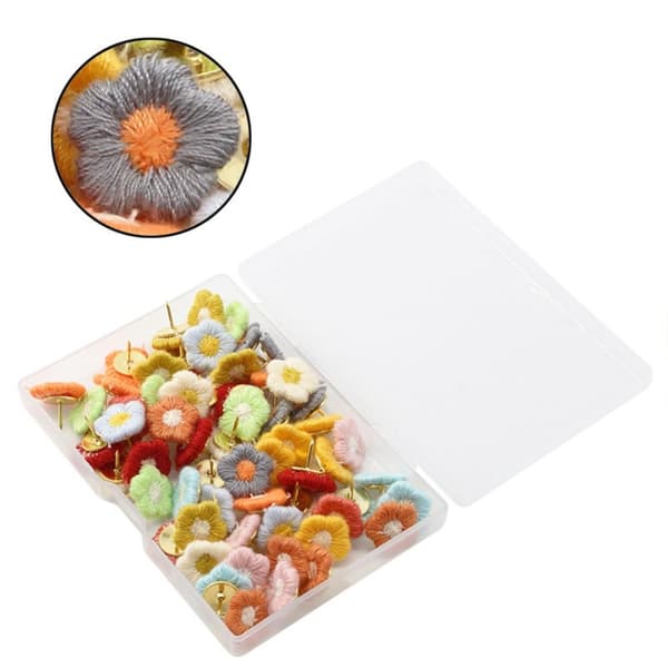 Blomster Push Pins Dekorative Thumbtacks Tegnepinner