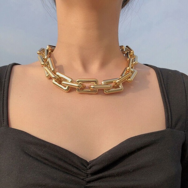CCB Kort Halsband Choker Chain GULD Gold