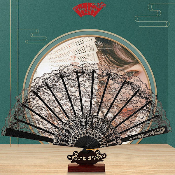 Folding Fan Dance Fan SORT Black