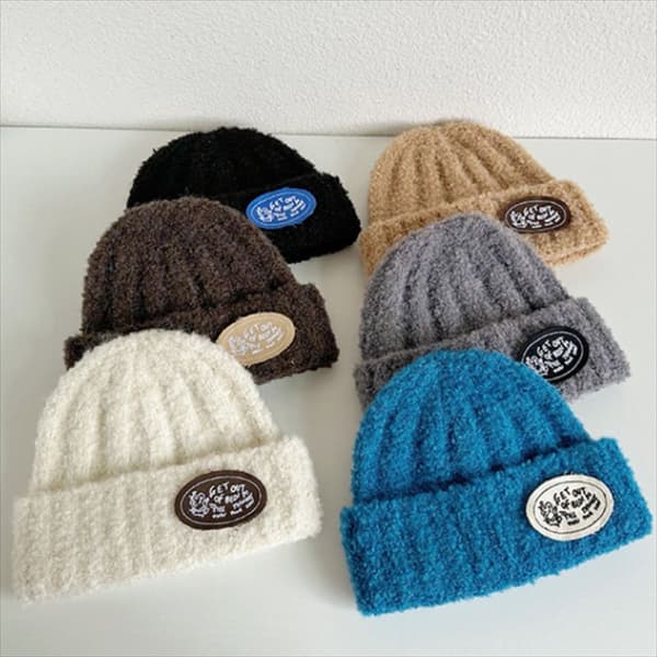 Brev Stick Hat Øre Varm Hat SORT Black