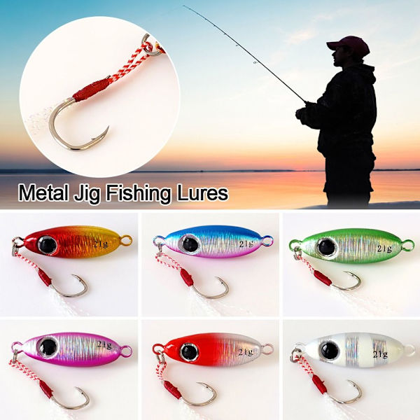 3st Micro Metal Jig Fiskedrag Konstgjorda falska fiskdrag Red 17g