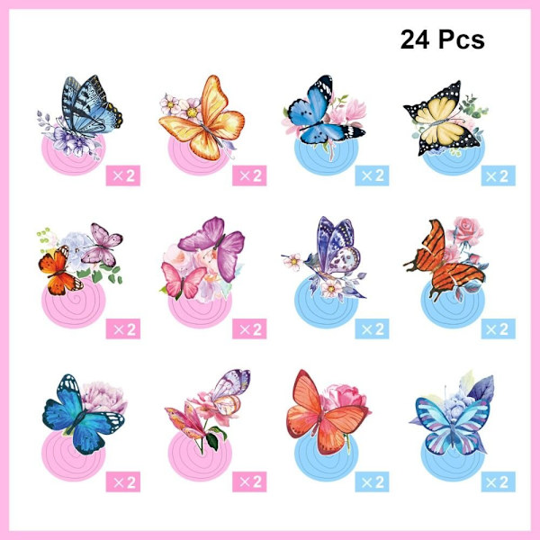 24 kpl Butterfly Party Decor Perhonen riippuva koriste 24PCS