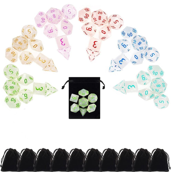 7 kpl / set DND Dice Polyhedral Dice 01 01 01