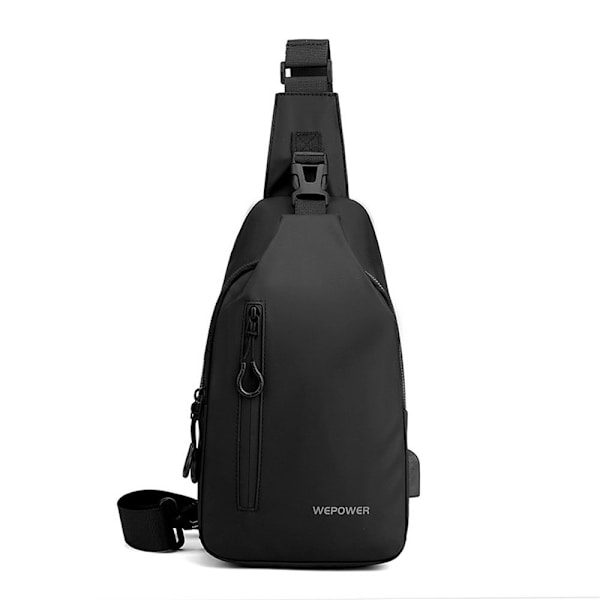 Mænd Casual Multifunktion Brysttaske Skulder Crossbody Tasker SORT black