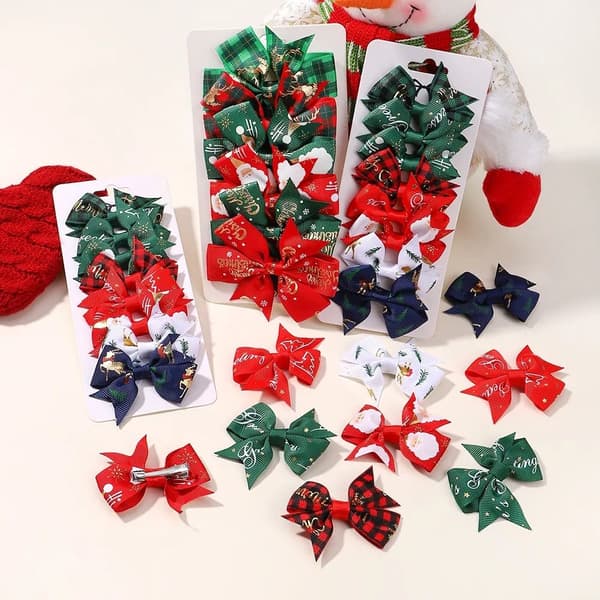 6/8st/ set Julrosetter Hårrosetter B-8PCS/ SET B-8PCS/ SET B-8pcs/set