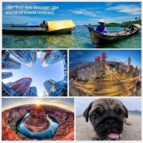 2 sett Kameralinsesett Wide Angle Fish Eye 2 kits
