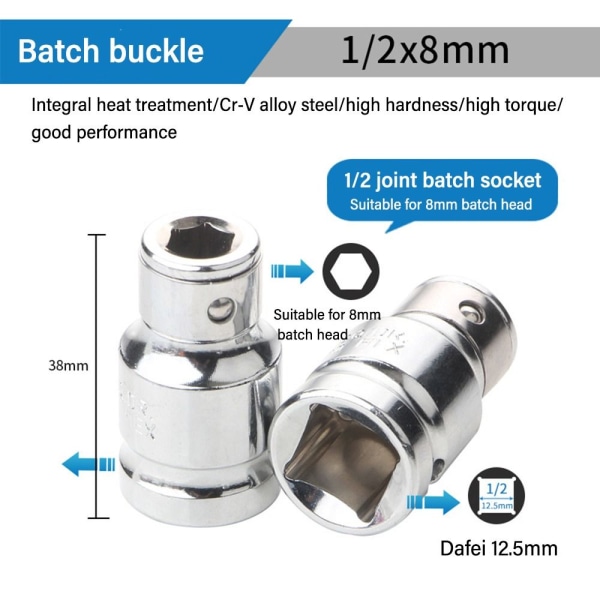 Ratchet Sokkel Adapter Sokkel Hex Bit Adapter 1/2-8MM02 02 1/2-8mm02